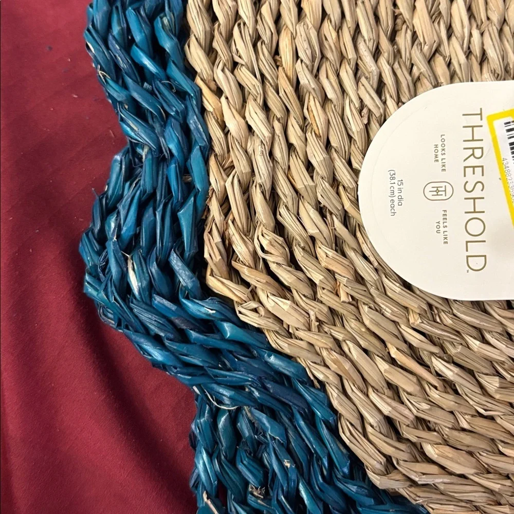 New-4  Trivet -woven bohemian Perfect for outdoor summer Plants 2 Teal 2 Red
